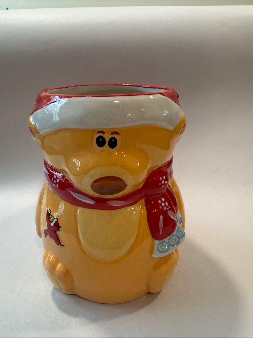 Temptations Hand Painted Bear Santa Hat 16oz Holiday Mug